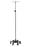 Clinton Industries Infusion Pump IV Stand Ram Horn Hooks 4-Hook 6 Legs Power Coated Base with Bumpers, 3 Inch Heavy-duty Rubber Wheel Ball Bearing Casters, 16 Inch Base Diameter - IV-614