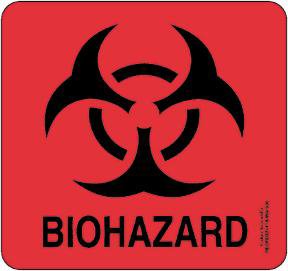 Fisher Scientific Fisherbrand Pre-Printed Label Warning Label BIOHAZARD Black / Red 3 X 3 Inch - 18999936