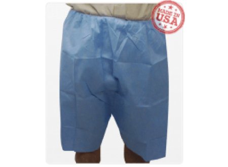 HPK Industries Exam Shorts 2 X-Large Blue SMS Adult Disposable - 7555 2XL