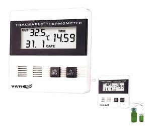 PANTek Technologies LLC Fisherbrand Traceable Digital Refrigerator / Freezer Thermometer Fahrenheit / Celsius -40° to 176°F (-40° to 80°C) Bottle Probe Flip-out Stand, Wall Mount Battery Operated - 21800-076