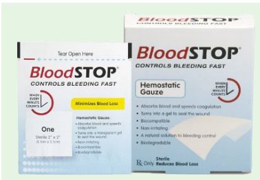 BloodSTOP - Hemostatic Dressing 4 X 4 Inch 1 per Pack Individual Packet Sterile - BS-12