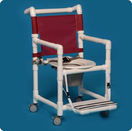 IPU - Commode / Shower Chair ipu Fixed Arm PVC Frame Mesh Back 21 Inch Seat Width - ESC-37 P