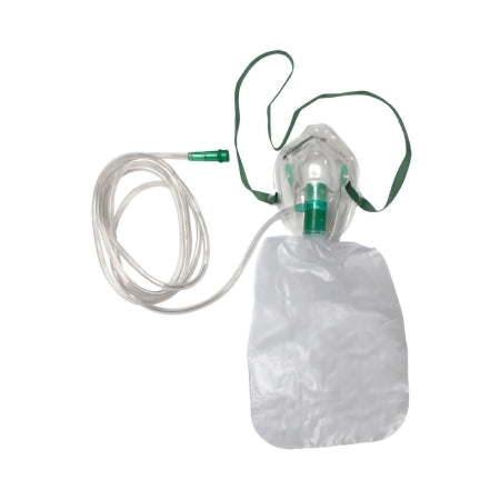 Sunset Healthcare - NonRebreather Oxygen Mask Elongated Style Adult One Size Fits Most Adjustable Head Strap / Nose Clip - RES2102