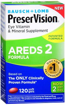 Bausch & Lomb PreserVision Areds 2 Eye Vitamin Supplement Ascorbic Acid / Vitamin E 2200 IU - 226 mg Strength Capsule 120 per Bottle - 24208069762