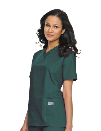Landau Uniforms Scrub Shirt X-Large Hunter Green 3 Pockets Short Set-In Sleeves Female - 70221HUNTERXL