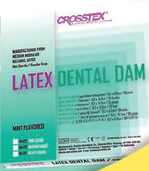 Crosstex Mint - EENT Drape Dental Dam 5 W X 5 L Inch NonSterile - 19200