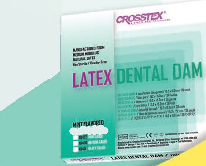 SPS Medical Supply Crosstex Mint EENT Drape Dental Dam 6 W X 6 L Inch NonSterile - 19400