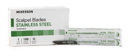 McKesson Brand - Surgical Blade Stainless Steel No. 10 Sterile Disposable Individually Wrapped - 1640
