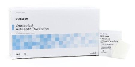 McKesson McKesson Obstetrical Wipe Individual Packet BZK (Benzalkonium Chloride) Clean Scent 100 Count - 268