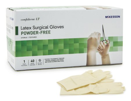 McKesson McKesson Confiderm LT Surgical Glove Size 6 Sterile Latex Standard Cuff Length Bisque Ivory Not Chemo Approved - 3155VA