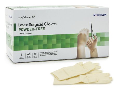 McKesson McKesson Confiderm LT Surgical Glove Size 6.5 Sterile Latex Standard Cuff Length Bisque Ivory Not Chemo Approved - 3156VA