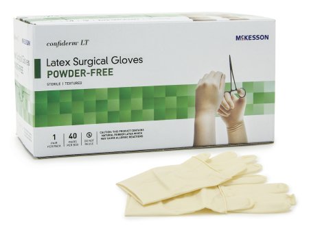 McKesson McKesson Confiderm LT Surgical Glove Size 8 Sterile Latex Standard Cuff Length Bisque Ivory Not Chemo Approved - 3159VA
