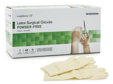 McKesson McKesson Confiderm LT Surgical Glove Size 8.5 Sterile Latex Standard Cuff Length Bisque Ivory Not Chemo Approved - 3160VA