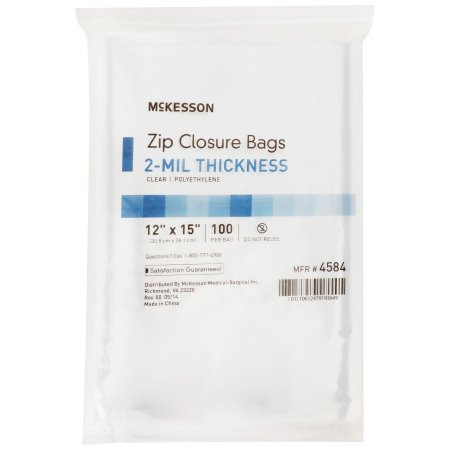 McKesson - Reclosable Bag 12 X 15 Inch Polyethylene Clear Zipper Closure - 4584
