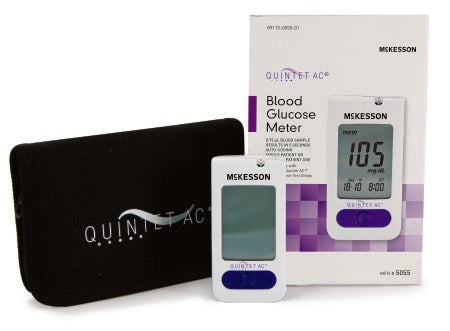 Mckesson Brand Blood Glucose Meter Quintet Ac 5 Second Results Stores Up To 500 Results With Date And Time Auto Coding - 5055