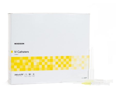 McKesson McKesson Peripheral IV Catheter 24 Gauge 3/4 Inch Without Safety - 6049