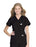Landau Uniforms - Scrub Shirt Large Black 2 Pockets Short Set-In Sleeve Female - 70224BLACKLARGE