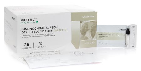 McKesson McKesson Consult Rapid Test Kit Colorectal Cancer Screening Fecal Occult Blood Test (iFOB or FIT) Stool Sample CLIA Waived 25 Tests - 4485