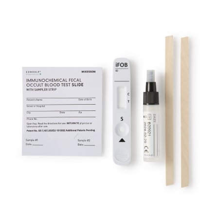 McKesson Consult - Rapid Test Kit Colorectal Cancer Screening Fecal Occult Blood Test (iFOB or FIT) Stool Sample 25 Tests - 4485