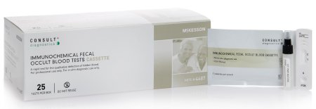 McKesson Consult Test Kit Colorectal Cancer Screening Fecal Occult Blood Test (iFOB or FIT) Stool Sample CLIA Waived 25 Tests - 4487