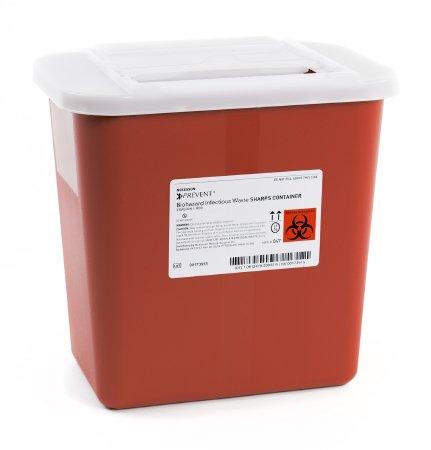 McKesson McKesson Prevent Sharps Container 10-1/4 H X 7 W X 10-1/2 D Inch 2 Gallon Red - 47