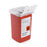 McKesson Prevent - Sharps Container 6-1/4 H X 4-1/4 W X 4-1/4 D Inch 1 Quart Red Base / Translucent Lid Vertical Entry 3 Hinged Snap On Lid - 065