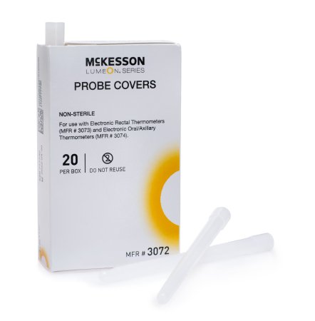 McKesson McKesson LUMEON Oral / Rectal Thermometer Probe Cover For LUMEON Oral / Axillary and Rectal Electronic Thermometers 500 per Tray Box - 3072