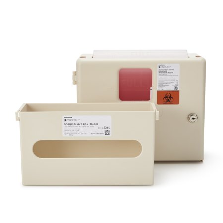 McKesson Prevent - Sharps Wall Cabinet with Glove Box Locking Wall Cabinet Polypropylene - 2265