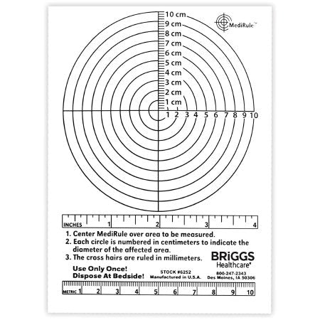 Briggs MediRule - Wound Measuring Device 4-1/2 Inch X 6 Inch Plastic 4-1/2 Inch X 6 Inch - D 6252