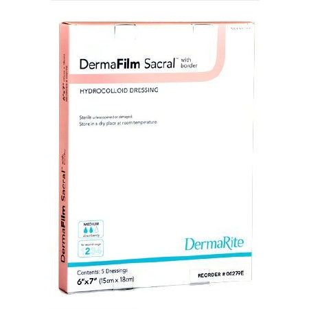 DermaRite Industries DermaFilm Hydrocolloid Dressing 6 X 7 Inch Sacral Sterile - 00279E