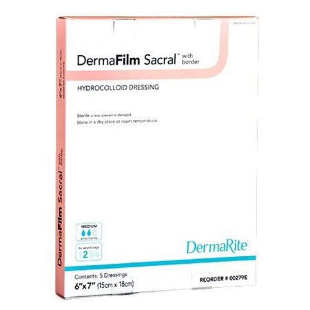 DermaFilm - Hydrocolloid Dressing 6 X 7 Inch Sacral Sterile - 00279E