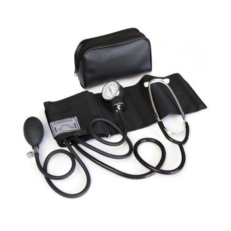 HealthSmart - Aneroid Sphygmomanometer Combo Kit Pocket Style Hand Held Size Large Nylon Cuff 22 Inch Stethoscope Tube - 04-176-021