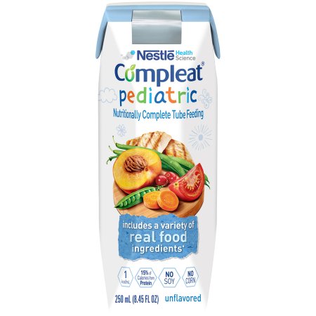 Nestle Healthcare Nutrition Compleat Pediatric Pediatric Tube Feeding Formula 250 mL Carton Ready to Use Unflavored Ages 1-13 Years - 10043900142408