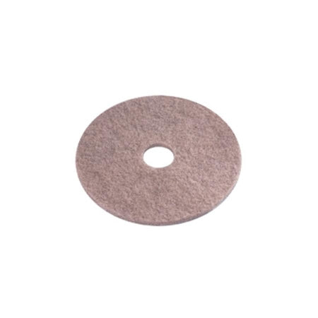 Saalfeld Redistribution Porko Natural Hard Floor Burnishing Pad 20 Inch Brown / Gray Polyester / Natural Fiber - 401720