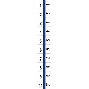 Tabbies Numerical Exhibit Index Tabs, Blue Color Edge - 1/2" in, - 5 packs per Box