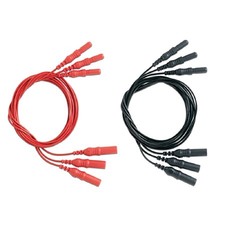 Natus Medical - Extension Cable 24 Inch, Red, Blue, 1.5mm Male Touchproof Electrode End, 1.5mm Female Touchproof Instrument End For Monopolar Needle, Most EMG Systems - 902-EX-TP