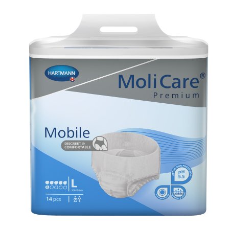 MoliCare Premium Mobile 6D - Unisex Adult Absorbent Underwear Pull On with Tear Away Seams Large Disposable Moderate Absorbency - 915833