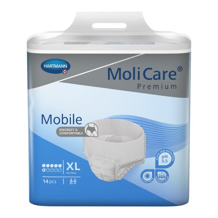 MoliCare Premium Mobile 6D - Unisex Adult Absorbent Underwear Pull On with Tear Away Seams X-Large Disposable Moderate Absorbency - 915834