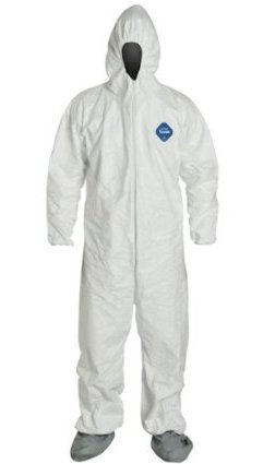 DuPont Tyvek - Coverall with Hood and Boot Covers Large White Disposable NonSterile - 01-361-2C