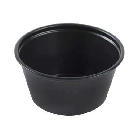 Solo - Souffle Cup 2 oz. Black Plastic Disposable - P200BLK