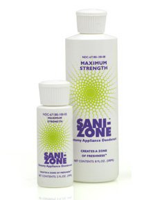 Sani-Zone - Ostomy Appliance Deodorant 8 oz., Liquid State, Fragrant Odor, Clear Pale Yellow Color, 94°F Flash Point, 0.98 to 0.99 Specific Gravity - 1008-OD