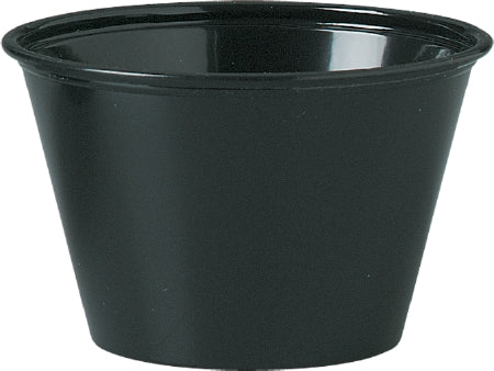 Solo Cup Solo Souffle Cup 4 oz. Black Plastic Disposable - P400BLK