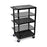 Luxor Multi-Height AV Utility Cart 18 X 24 X 42 Inch 3 Shelves Black - LPDUOE-B