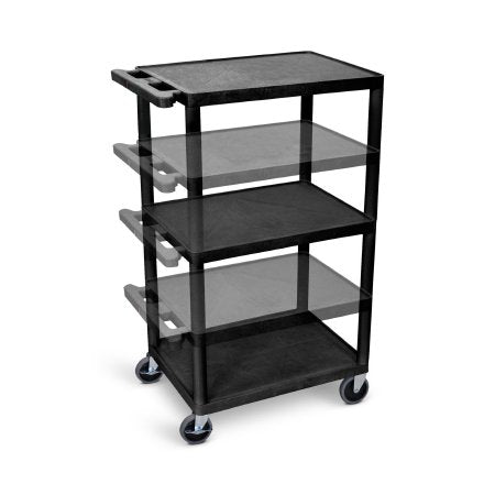 Luxor - Multi-Height AV Utility Cart 18 X 24 X 42 Inch Black - LPDUOE-B