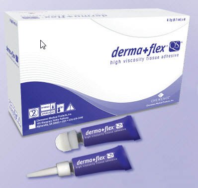 Chemence Medical Derma+Flex QS Skin Adhesive 0.7 mL High Viscosity Precision Applicator Tip and Dome Applicator Tip 2-Octyl Cyanoacrylate - QS70806-01