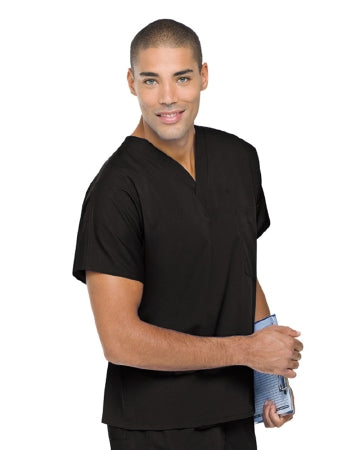 Landau Uniforms - Scrub Shirt Small Black 1 Pocket Short Sleeve Unisex - 71221BLKSM