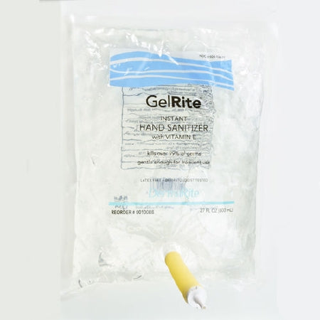DermaRite Industries GelRite Hand Sanitizer 800 mL Ethyl Alcohol Gel Dispenser Refill Bag - 00100BB