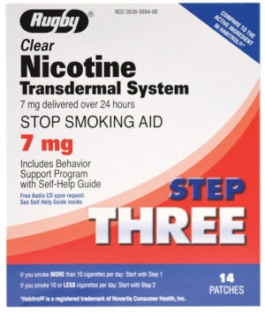 Major Pharmaceuticals Stop Smoking Aid 7 mg Strength Transdermal Patch - 536589488