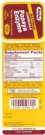 Major Pharmaceuticals Herbal Supplement 50 mcg Strength Papaya Enzyme Chewable Tablet - 536650601
