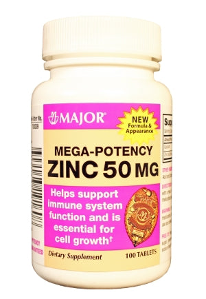 Major Pharmaceuticals Major Mineral Supplement Zinc Gluconate 50 mg Strength Tablet 100 per Bottle - 904319160